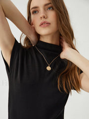 Solid Jersey Graceful Short Sleeve Top Black / S T Shirts