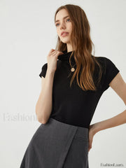 Solid Jersey Graceful Short Sleeve Top T Shirts