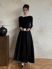 Solid Long Sleeve Trendy Floral Knit Top Sweaters L