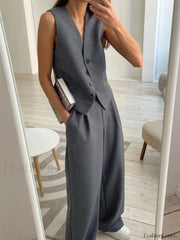 Solid Structured Graceful Suit Vest Vests