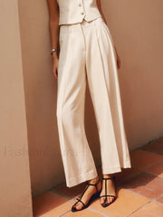 Solid Suit Graceful Straight Leg Pants Pants