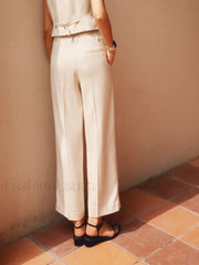 Solid Suit Graceful Straight Leg Pants Pants