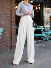 Solid Wide Graceful Leg Pants Pants