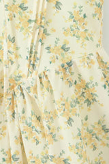 Spice Girl Deep V Neck Backless Pleated Printed A Line Mini Dress