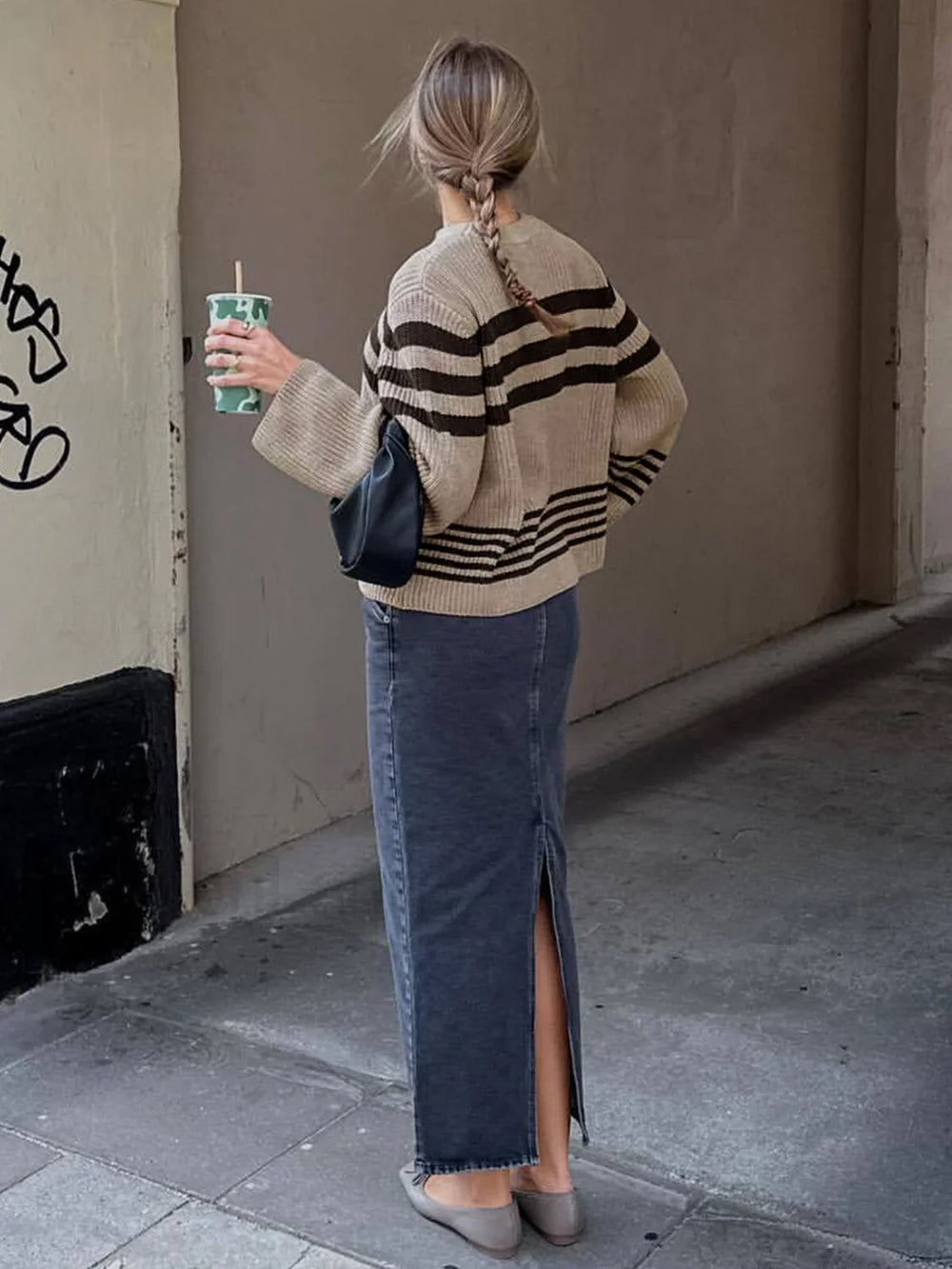 Stay Lifted Graceful Stripe Sweater Sweaters L