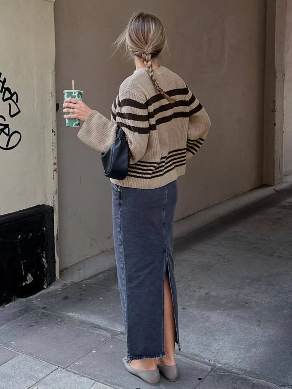 Stay Lifted Graceful Stripe Sweater Sweaters L