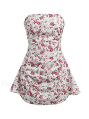 Strapless Floral Mini Dress Mini Dresses