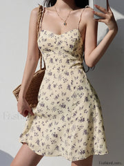 Strappy Tie Floral Mini Dress Mini Dresses