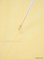 Sunshine Zippered Plunge Trendy Skater Short Dress Dresses