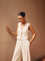 Tailored Button Graceful Suit Waistcoat Vests