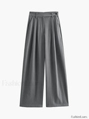 Tailored Pinstripe Graceful Wide Leg Pants Pants