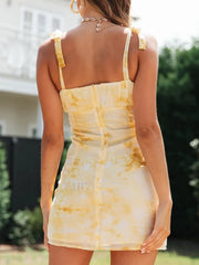 Tie Shoulder Ruched Bust Cami Dress Mini Dresses