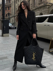 Tweed Charming Wool Coat Black / XS Wool Coats