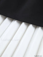Two Tone Graceful Pleated Long Skirt Skirts