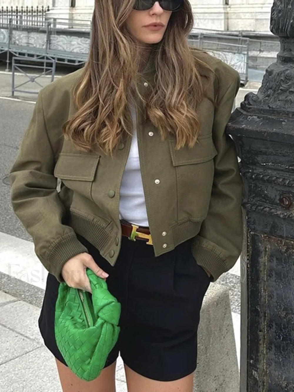 Urbancore Charming Bomber Jacket ArmyGreen / XS Jackets