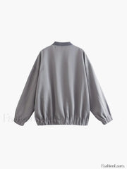 Utility Pockets Graceful Bomber Jacket Jackets