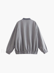 Utility Pockets Graceful Bomber Jacket Jackets