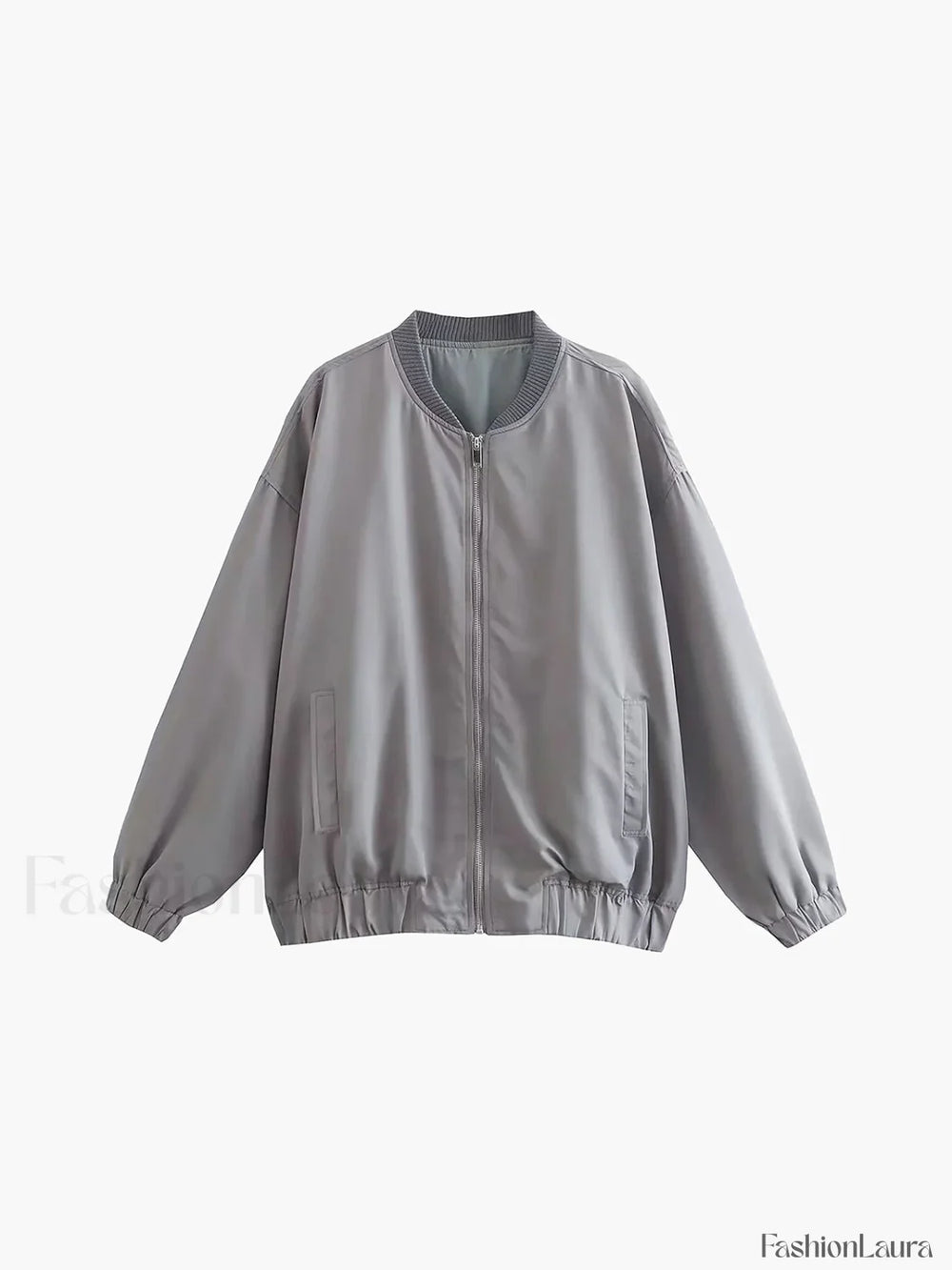 Utility Pockets Graceful Bomber Jacket Jackets