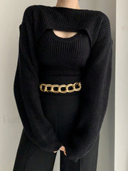 Utility Two Graceful Piece Bolero Sweater Sweaters L