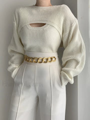 Utility Two Graceful Piece Bolero Sweater White / XS Sweaters L