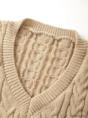 V Neck Cable Knit Long Sleeve Mini Dress Mini Dresses