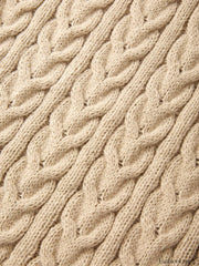 V Neck Cable Knit Long Sleeve Mini Dress Mini Dresses