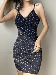 V Neck Ditsy Floral Mini Dress Mini Dresses