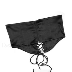 V Neck Lace Up Side Split Bodycon Slip Mini Dress Black Party Dresses L