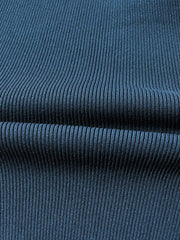 V Neck Ribbed Knit Long Sleeve Mini Dress Mini Dresses