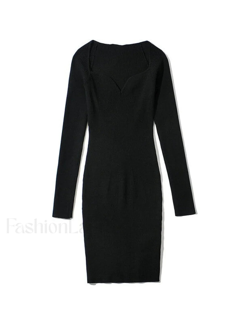 V Neck Ribbed Knit Long Sleeve Mini Dress Mini Dresses