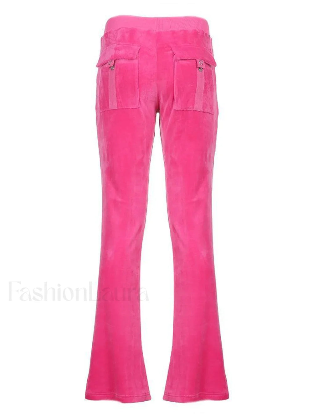 Velvet Solid Flare Leg Pants Pants