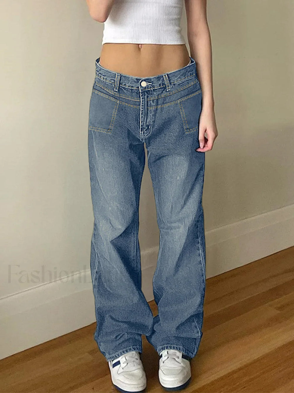 Vintage Blue Wash Boyfriend Jeans Boyfriend Jeans