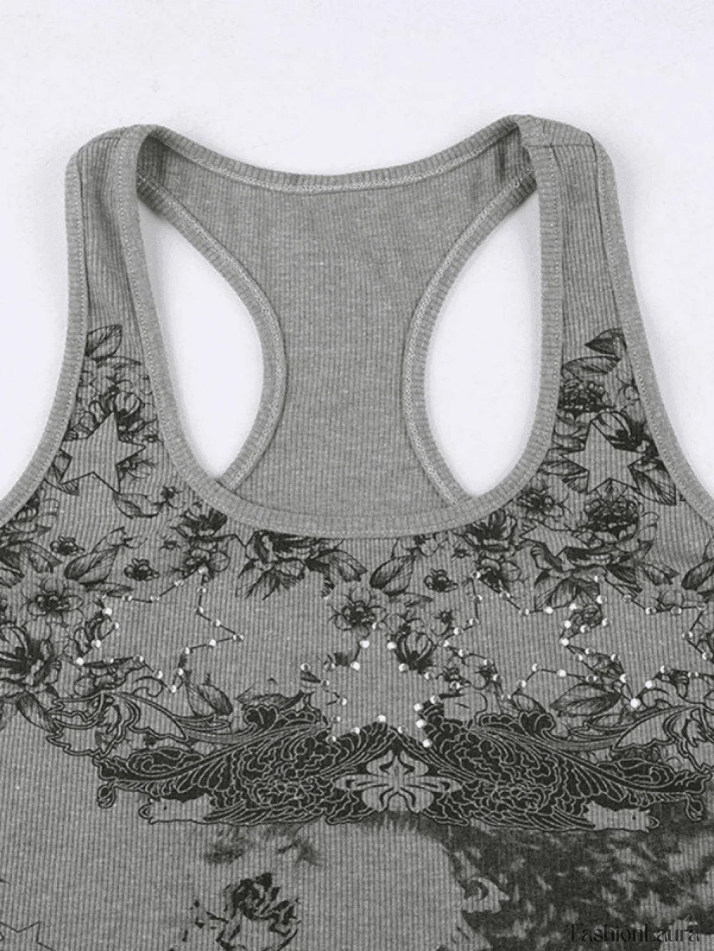 Vintage Floral Star Print Tank Top Tops&Tees