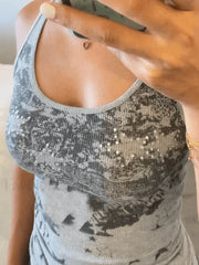 Vintage Floral Star Print Tank Top Tops&Tees