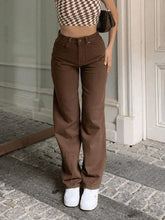 Vintage High Waist Boyfriend Jeans Brown / S Jeans