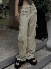 Vintage Khaki Baggy Cargo Jeans Cargo Jeans