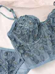 Vintage Lace Embroidery Bustier Corset Top
