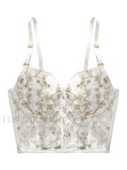 Vintage Lace Embroidery Bustier Corset Top
