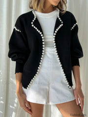 Vintage Pearl Graceful Edge Cardigan Black / XS Sweaters L