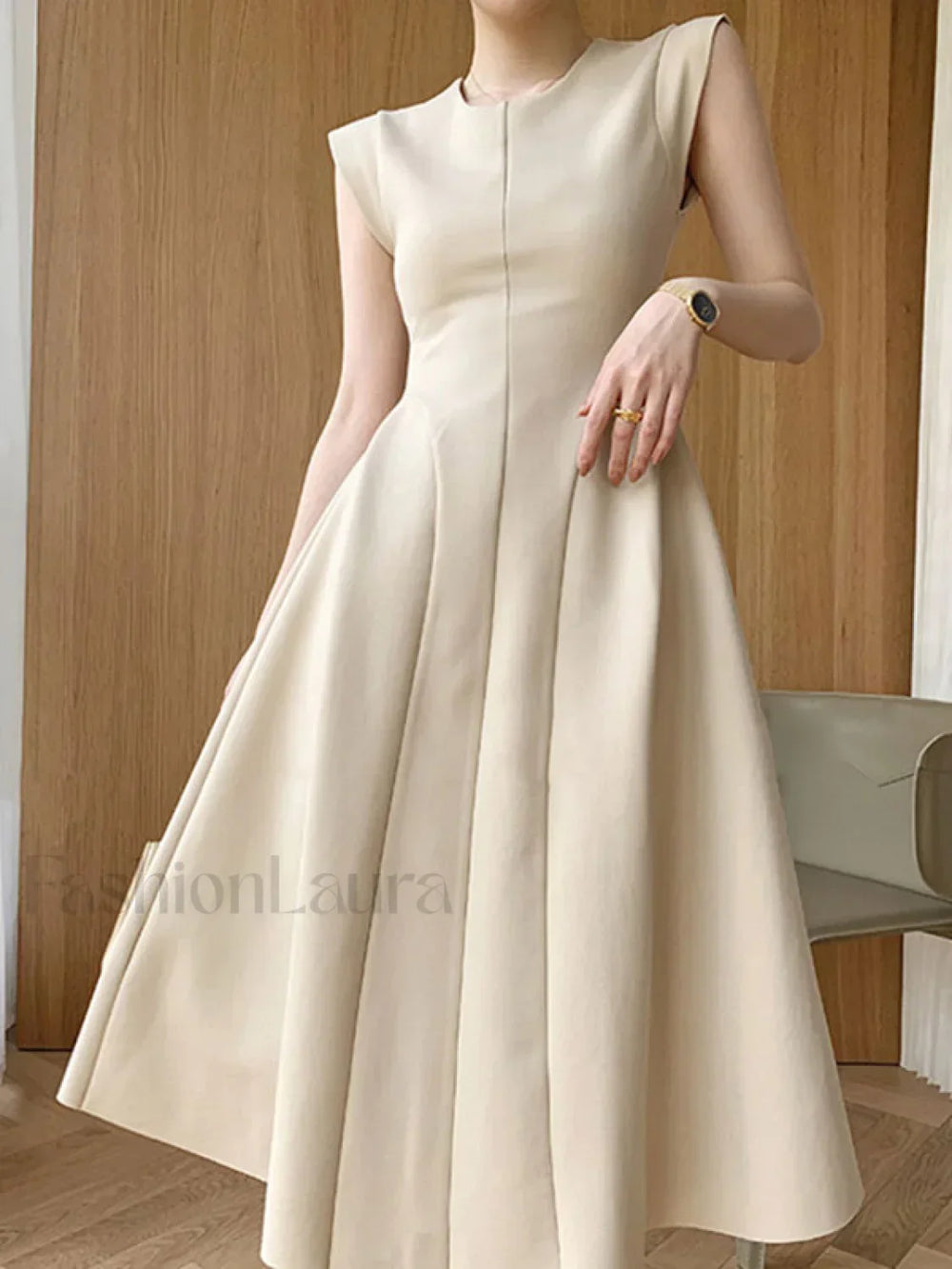 Vintage Spliced Swing Maxi Dress Midi Dresses