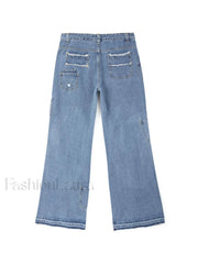 Vintage Star Distressed Cargo Jeans Cargo Jeans