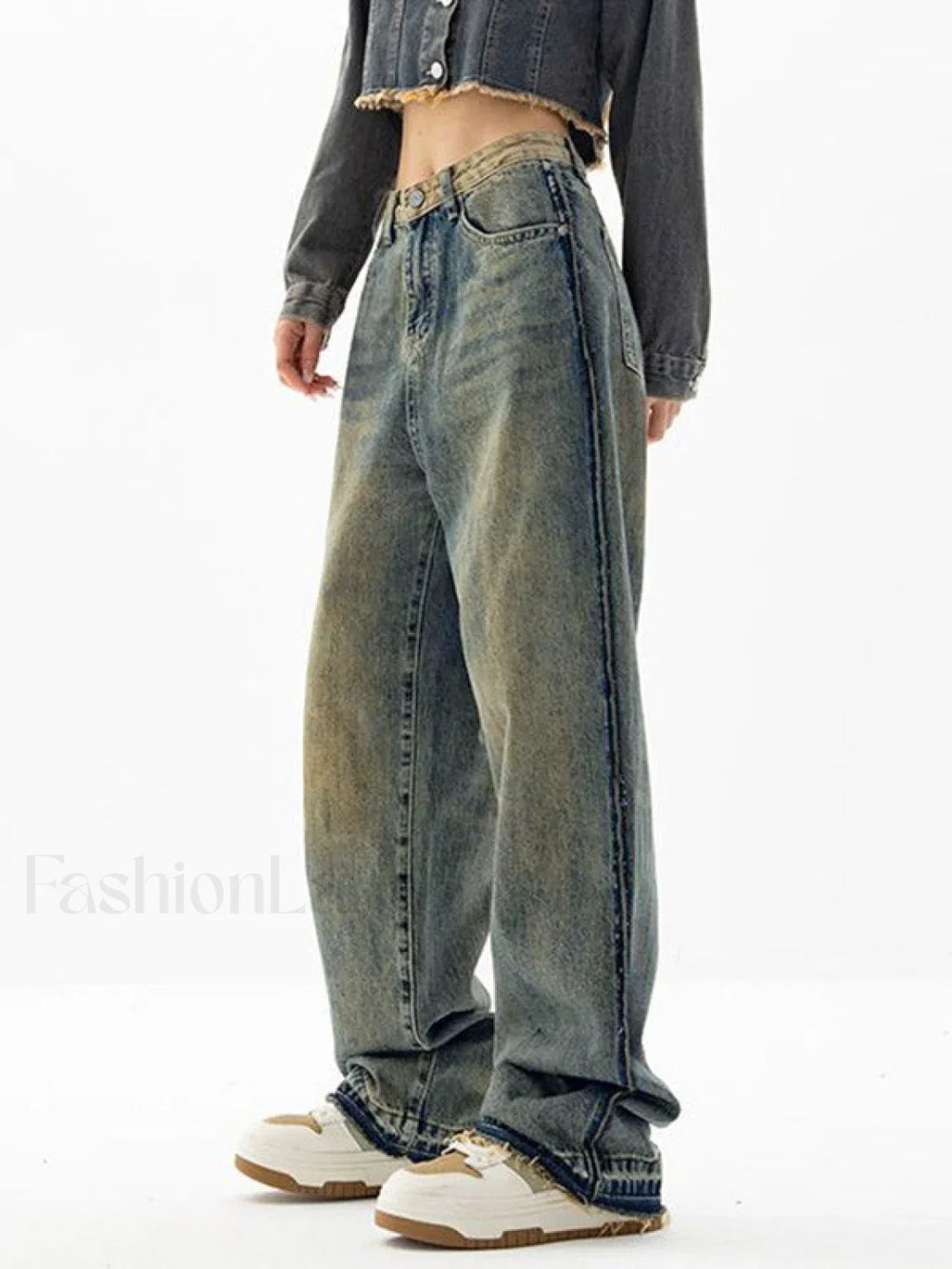 Vintage Wash Distressed Boyfriend Jeans Boyfriend Jeans