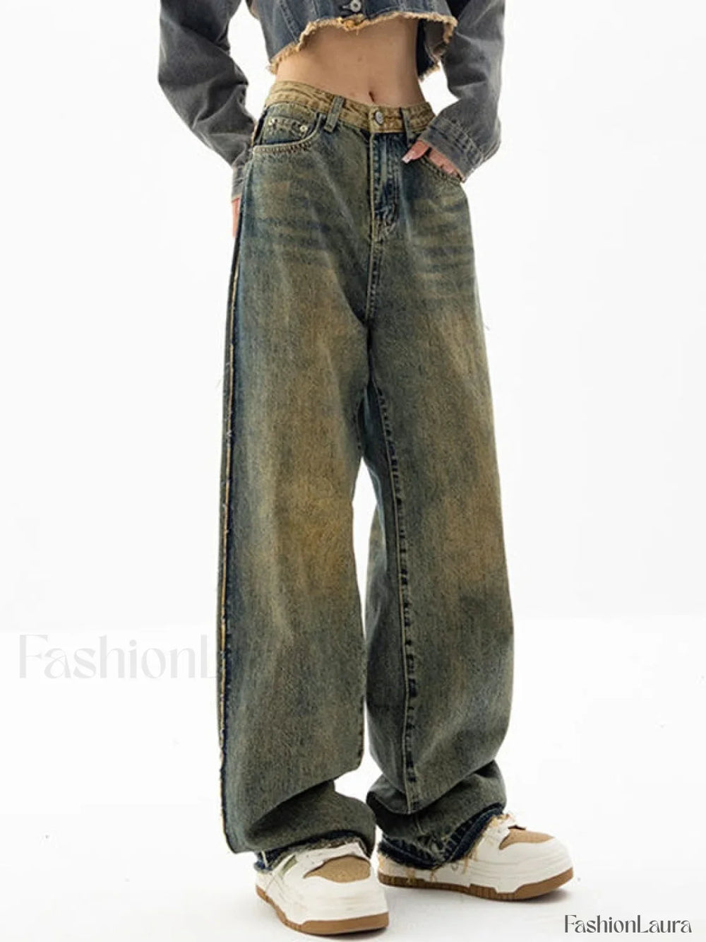 Vintage Wash Distressed Boyfriend Jeans Boyfriend Jeans
