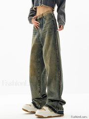 Vintage Wash Distressed Boyfriend Jeans Boyfriend Jeans