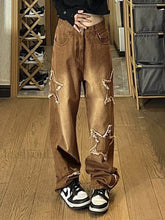 Vintage Wash Distressed Star Patch Boyfriend Jeans Boyfriend Jeans