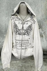 Vintage Y2K Printed Hooded Hoodie