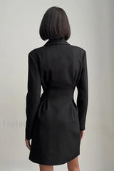 Waist Cinched Sweet Suit Style Strappy Work Dress