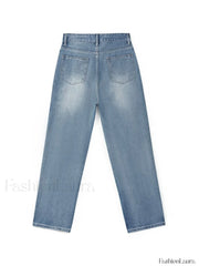 Washed Classic Denim Boyfriend Jeans Boyfriend Jeans