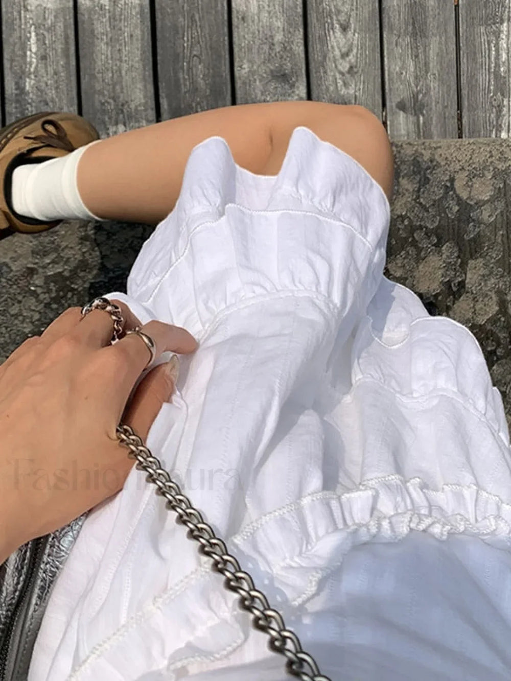 White Tiered Ruffle Mini Dress Mini Dresses