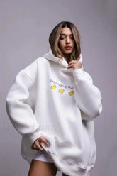 Women’s Casual Loose Fit Duck Print Hoodie White / S